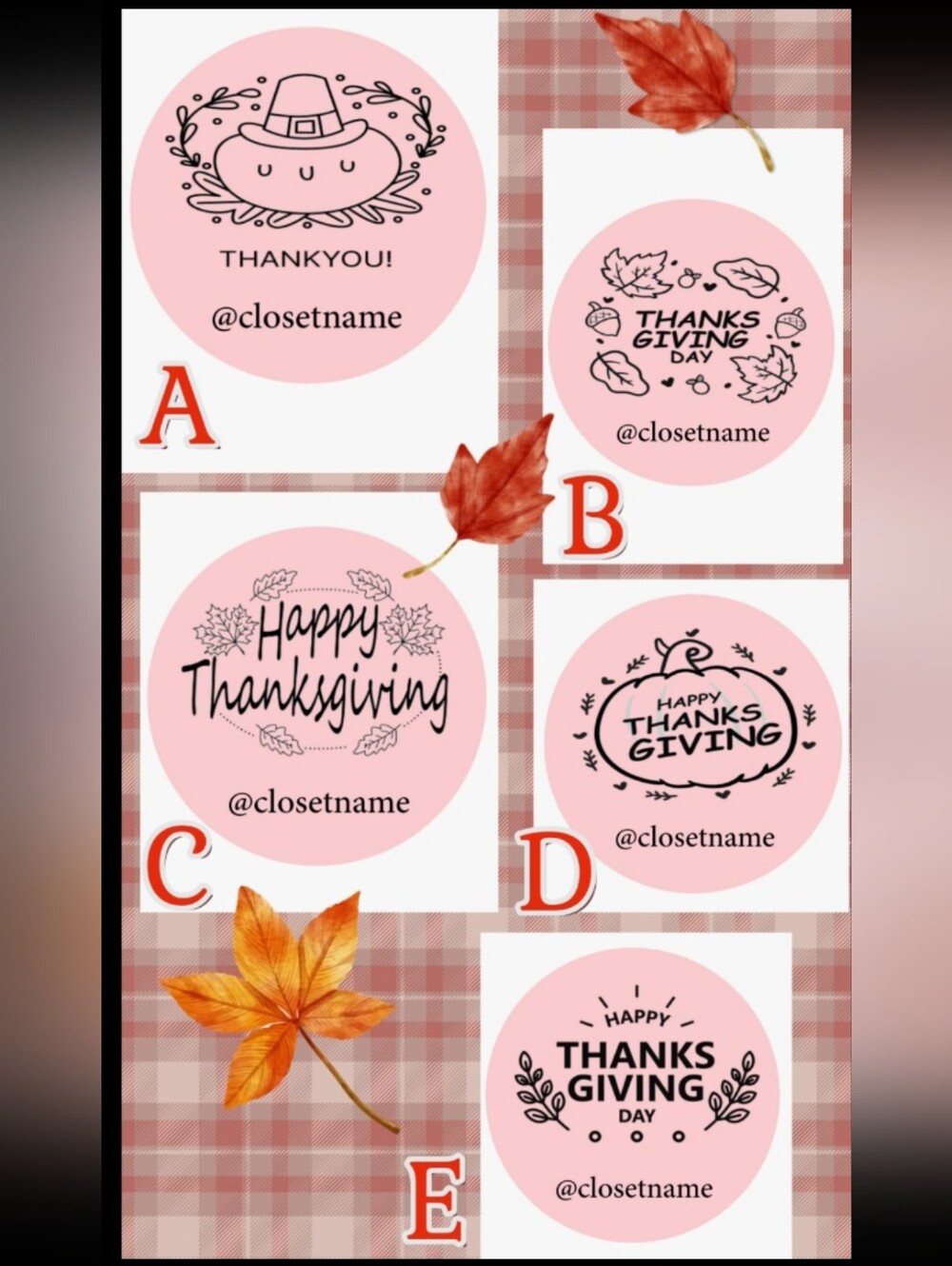 100ct. HAPPY THANKSGIVING, CUSTOM STICKERS